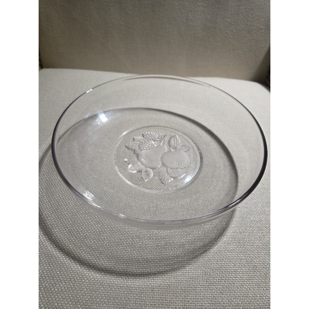 Vintage Imperial Glass Frosted Fruit Deep Salad Plate Bowl